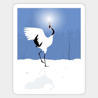 Red Crowned Crane Sticker